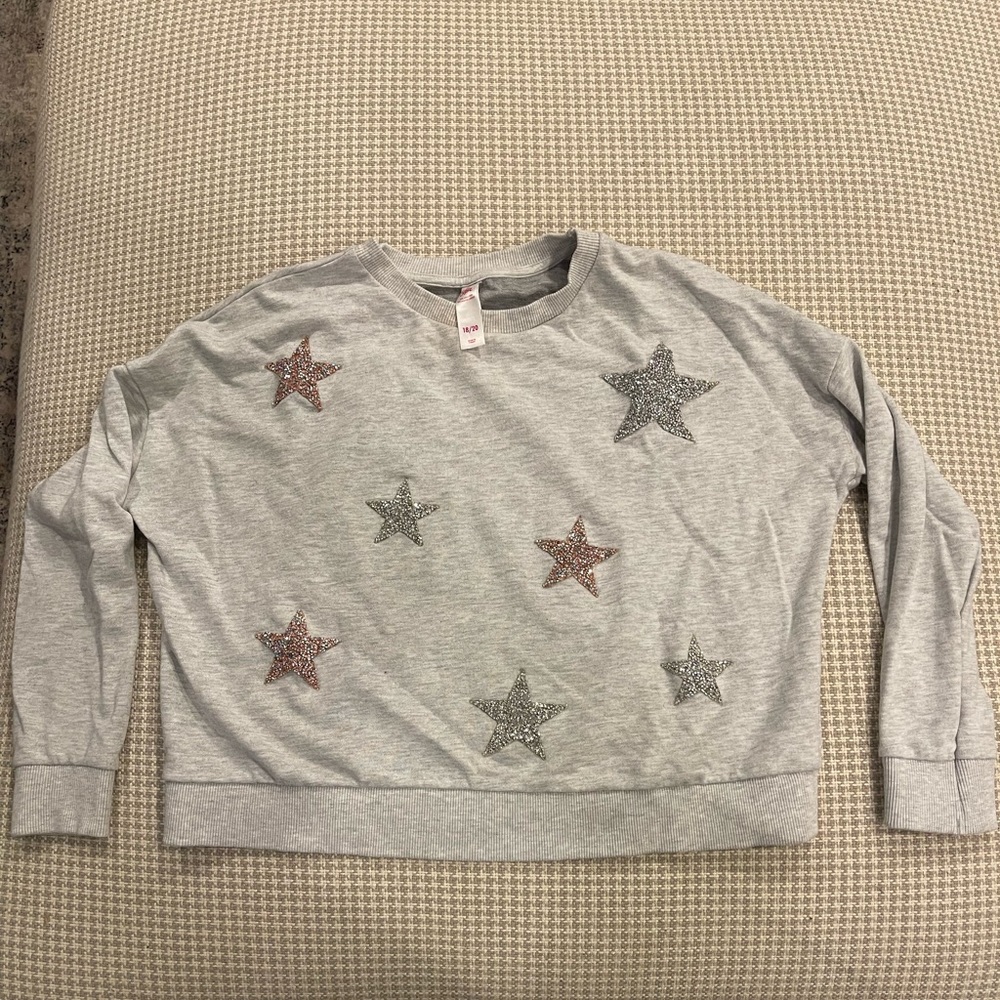 Justice girls star crewneck